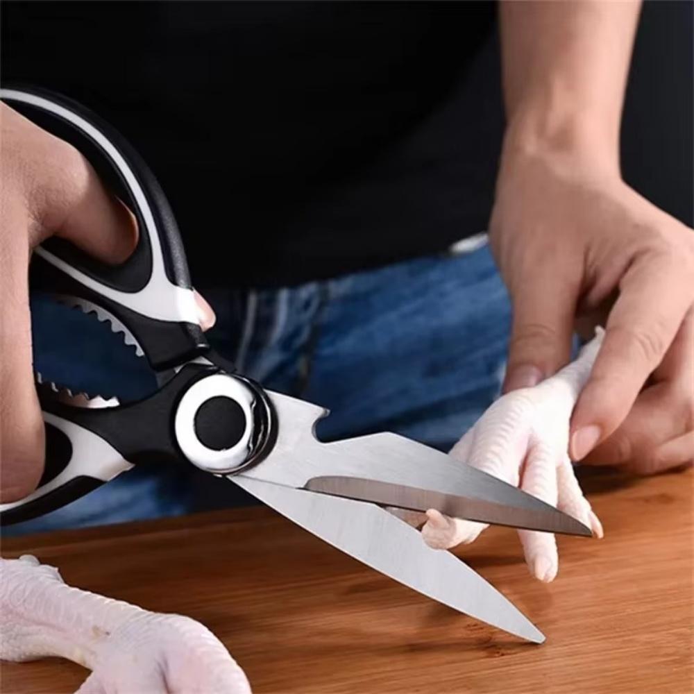 Multifunctional Stainless Steel Kitchen Scissors Heavy Duty for Cutting Fish Meat Chicken Bone Vegetable Food Chopping Tool