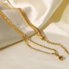 Uworld Simple Jewelry 18K Gold Plated Flat Snake Chain Layer Necklace Stainless Steel Snake Rope Chain Necklace Gift