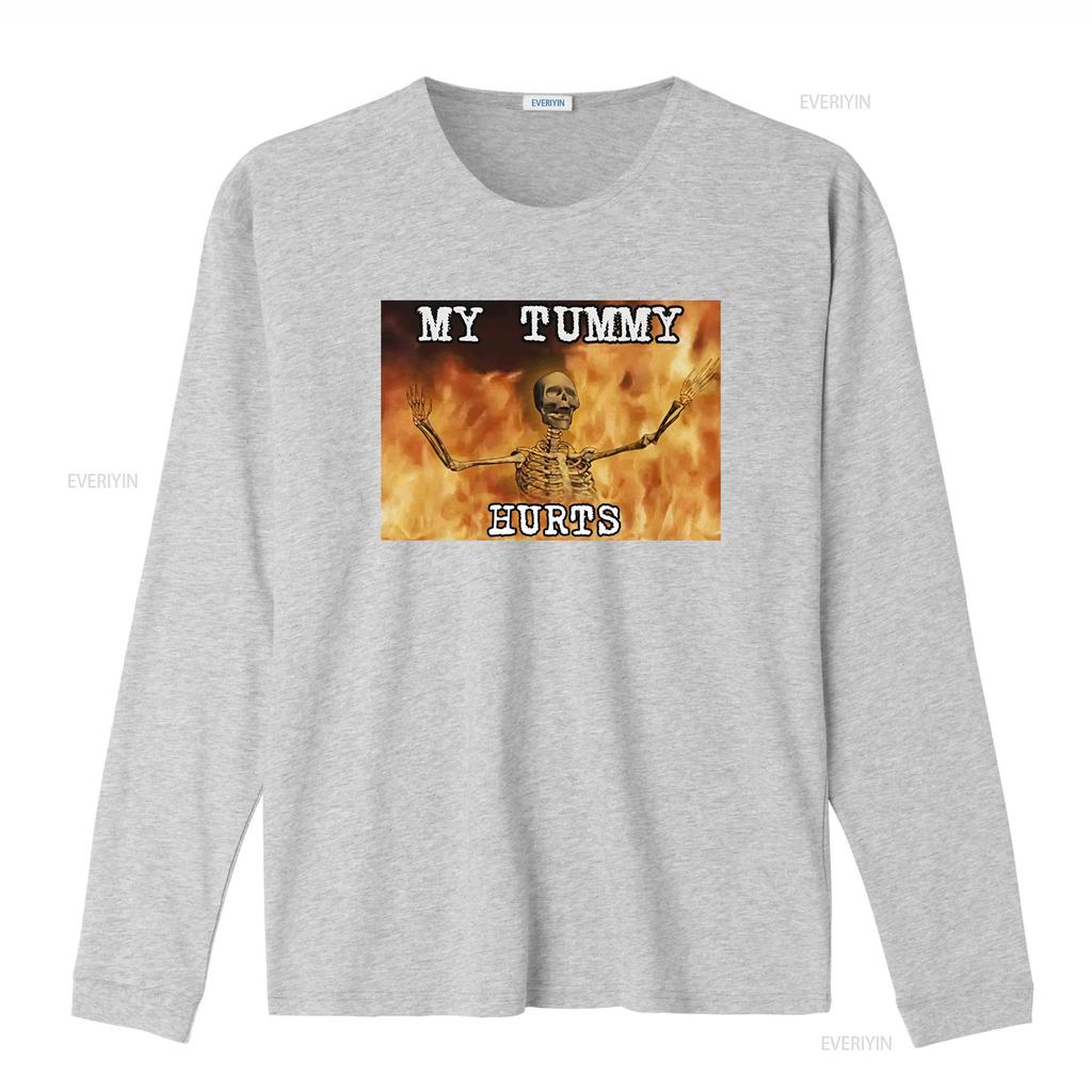 My Tummy Hurts Skeleton T Shirt Funny Ironic Meme Design for Constipation Stomach Ache IBS Unique Eye Catching Print vintage