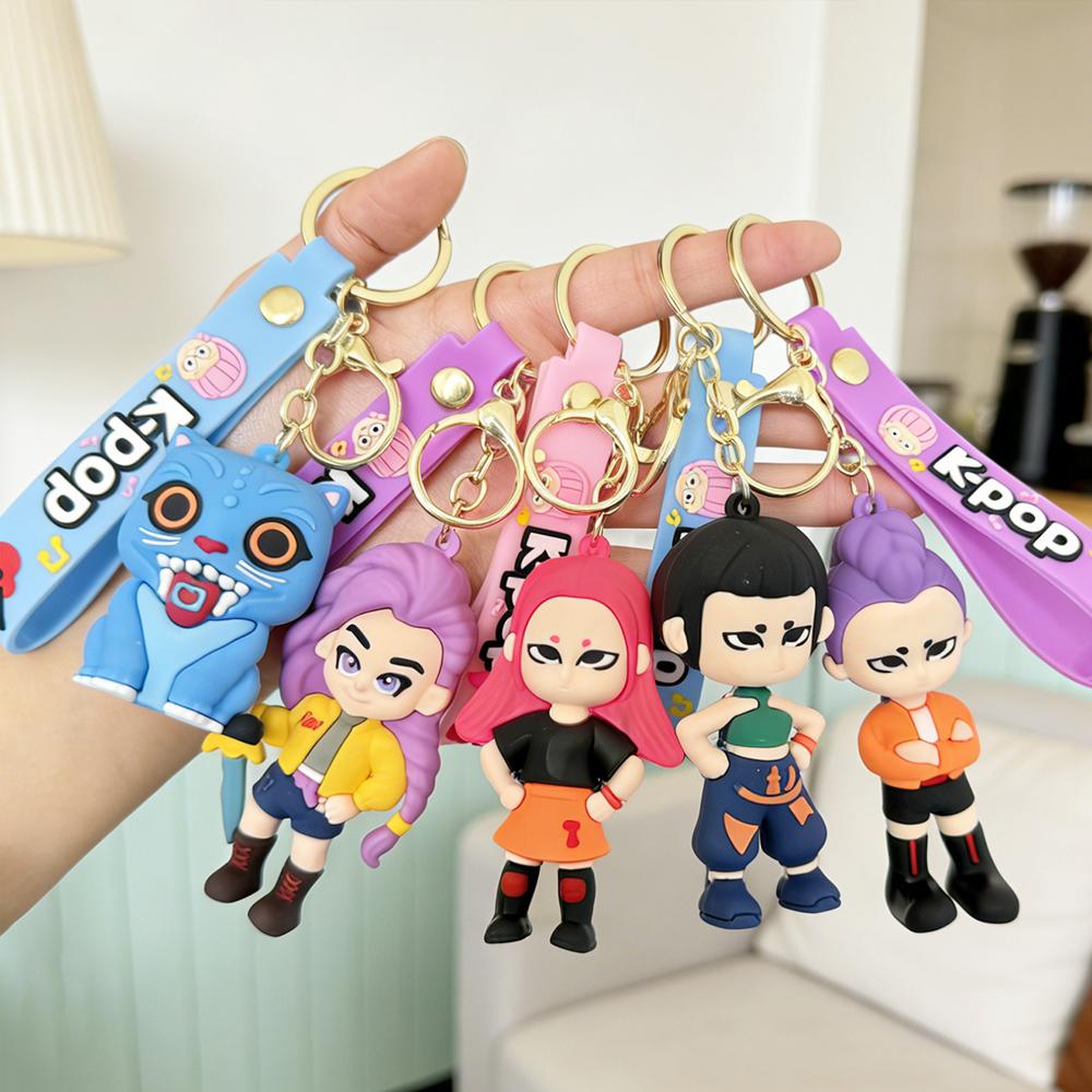 Dívky lovící démony KPOP Silikonový přívěsek na klíče Přívěsek na batoh