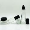 Transparent Striped Bottle Set: 120ml Essence, 100ml Toner, 40ml Foundation, 50g Cream.