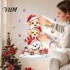 Christmas Decorations for Home Wall Decals, Watercolor Stacked Dogs Stickers, Self?Adhesive PVC Xmas Theme Art Kids Puppy Stickers Bedroom