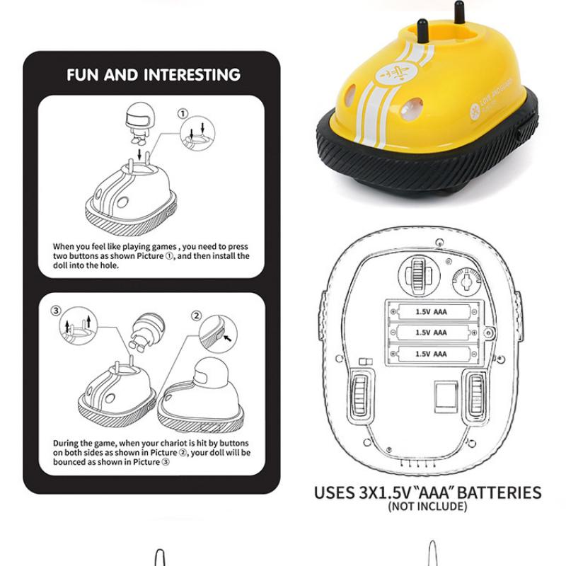 Rc Toy 2.4G Super Battle Bumper Car Pop-Up Doll Crash Bounce Ejection Light Children'S Remote Control Toys Gift For Parenting