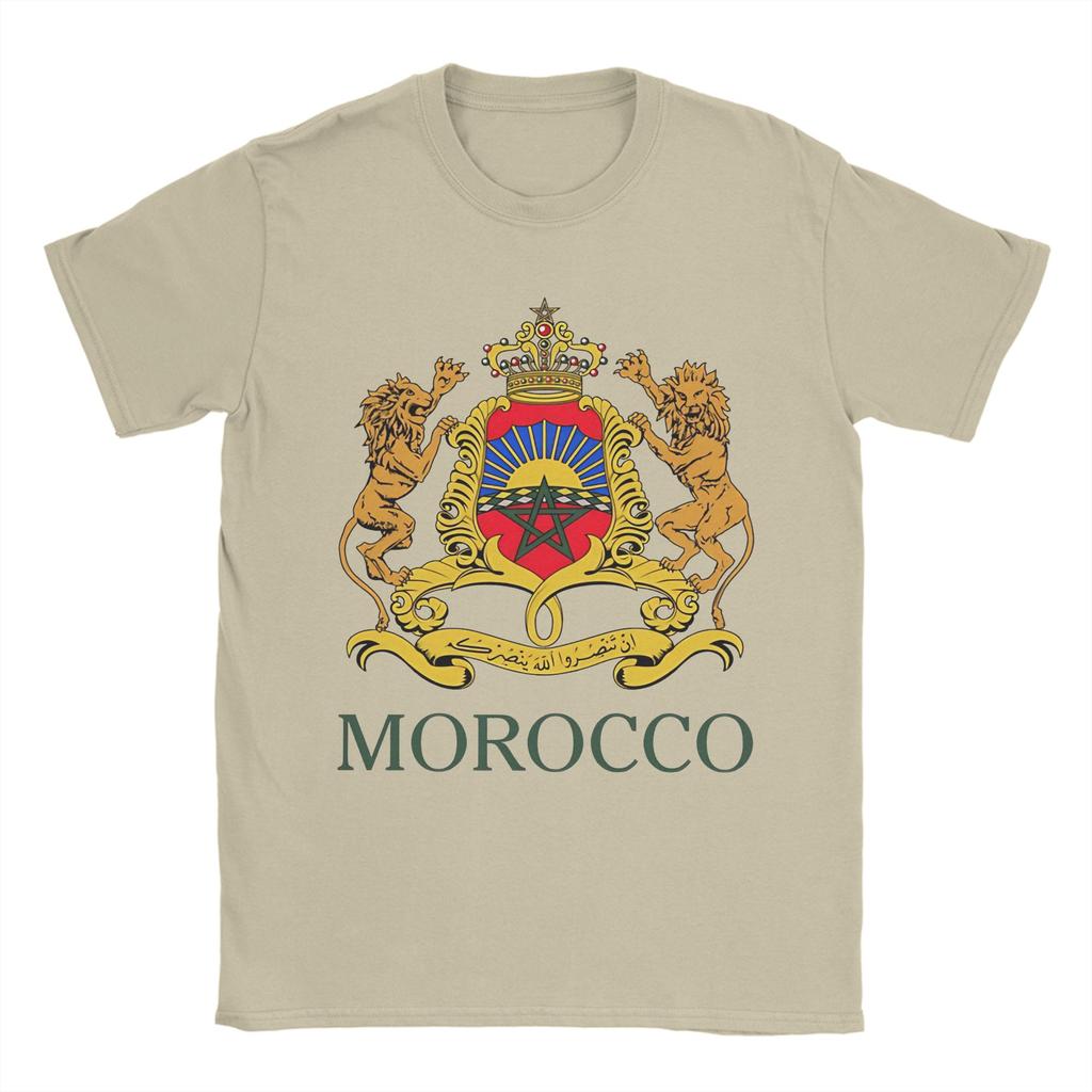 Coat of Arms of Morocco Cotton TShirt For Man Summer Y2K TShirts Breathable Trending Tee Shirt Oversize Dropshipping Clothing