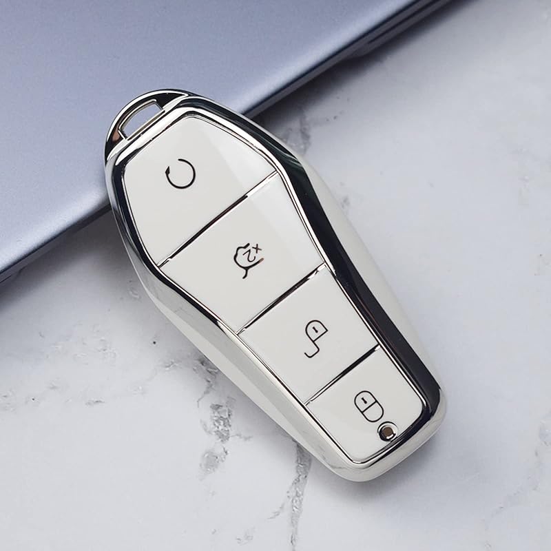 

Мягкий чехол для автомобильного ключа из ТПУ, для BYD Han Ev Tang Dm/Qin Plus/Song Pro/MAX/Yuan пряжка автомобильный чехол брелок аксессуары White Key Cover