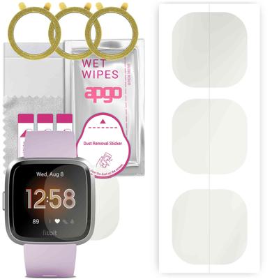 3x apgo Hydrogelová matná ochrana displeje pro Fitbit Versa Lite Edition, Hydrogelová fólie, Flexibilní, Měkké TPU s polohovací vrstvou snadná instalace