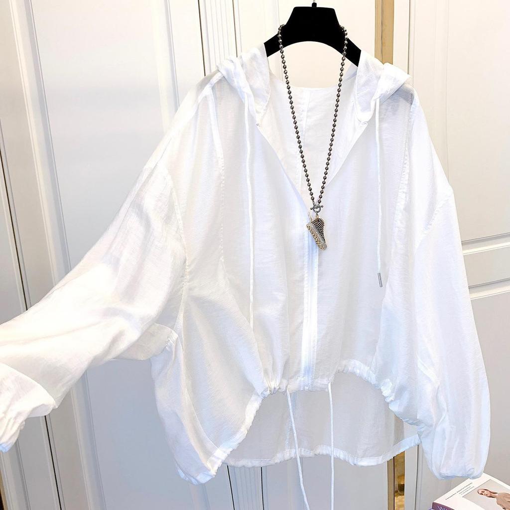 2026 Women's Lightweight Ice Silk Hooded Sun Protection Shirt - Slimming, Loose Fit for Summer
