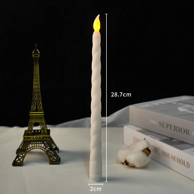 1 Bucată Lumânare Lungă Electrică Pâlpâitoare Lumină LED Lumânări Conice Fără Flacără Lumânare pentru Cină Sfeșnice Decor Pentru Petrecere Nuntă