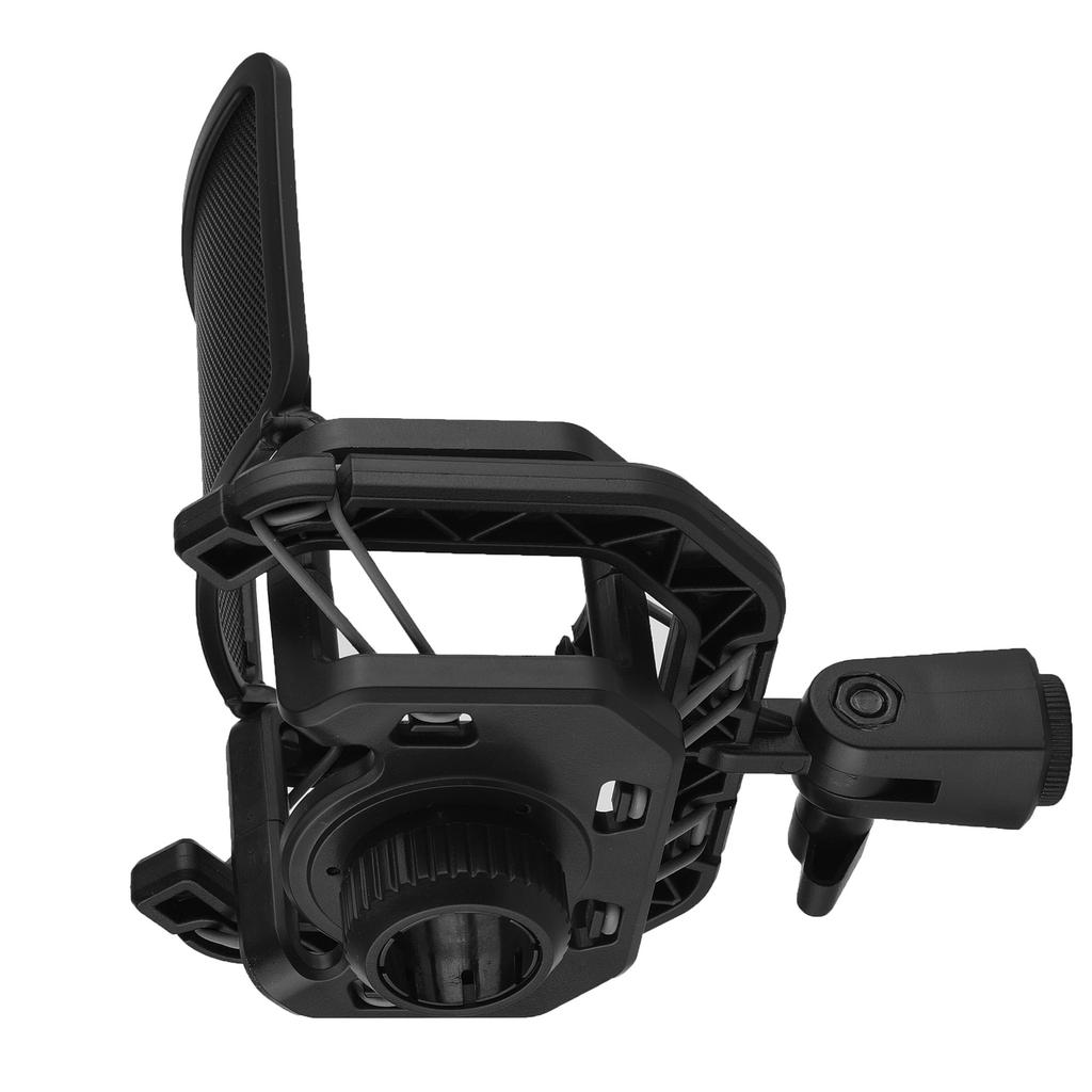 Plastic Microphone Shock Mount Anti vibration Mic Holder Stand with Metal Pop Filter Universal Screw Adapter for