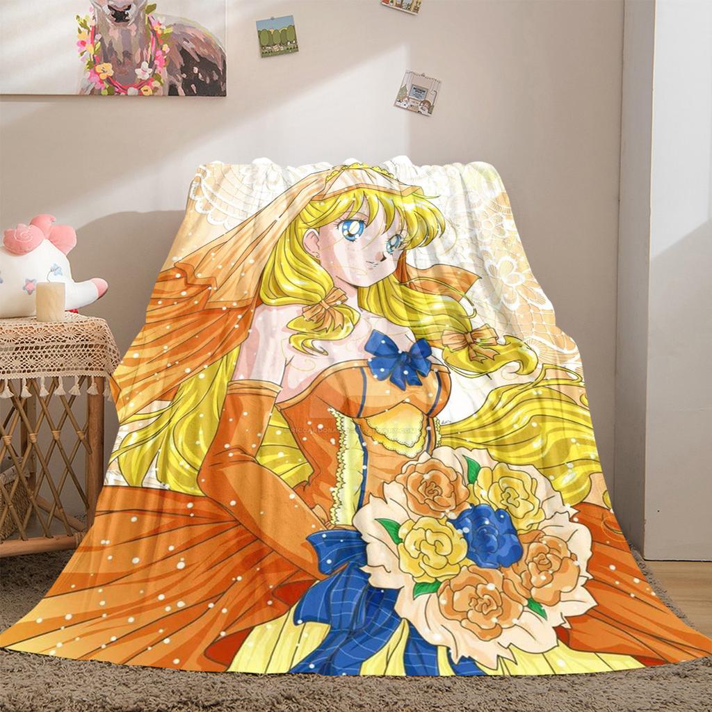 Japanese anime cute cartoon theme Sailor Moon Tsukino Usagi blanket suitable for home beds, sofa covers, office nap, outdoor warm blankets O9
