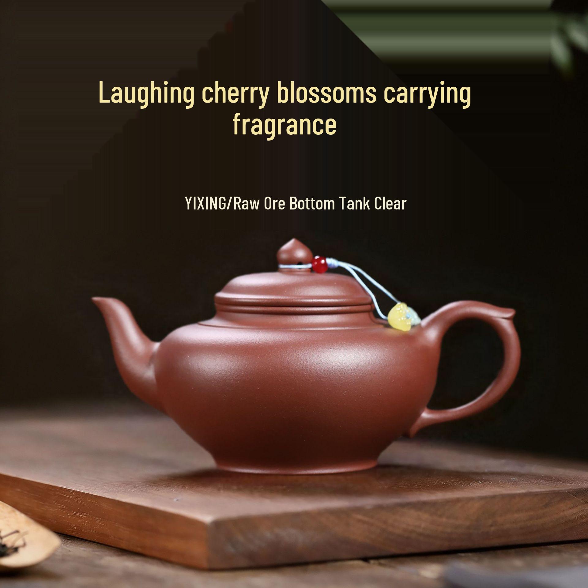 

Handcrafted Yixing Zisha Teapot with Cherry Blossom Design - High-End Gongfu Tea Set 300ml