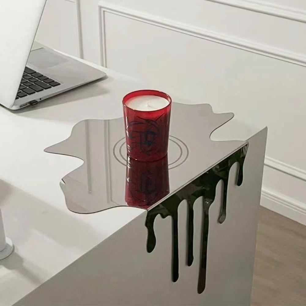 Mirror Finish Tabletop Coffee Coaster Minimalist Mug Pad Water Drop Reflection Decoration Study