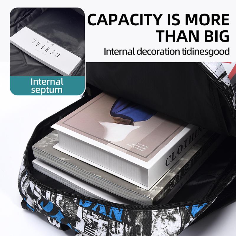 Shark Design Lightweight Oxford School Backpack for Boys