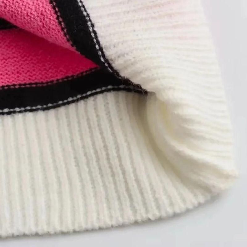 Kaslead New Arrival Women's Clothing Fashion Style Stylish Simple and Versatile Round Neck Stripes Casual Knitting Sweater