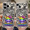 Phone Case: 2D Flat Suitable for iPhone 18 17 16 15 14 13 Pro, Transparent Four Corner Protective Case, Mini Rainbow, Christmas and Halloween Gifts