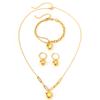 Stainless Steel Zircon Set Bracelet Necklace Earring Hanging Heart Design Atmosphere Light Luxury Zircon Set For Women Zircon