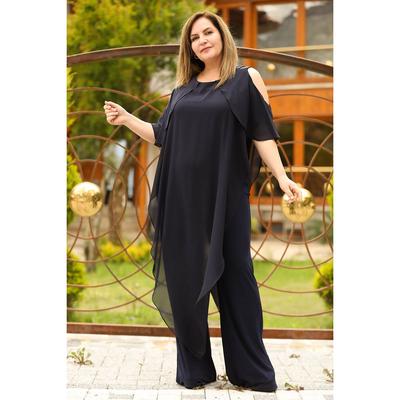 navy plus size jumpsuit