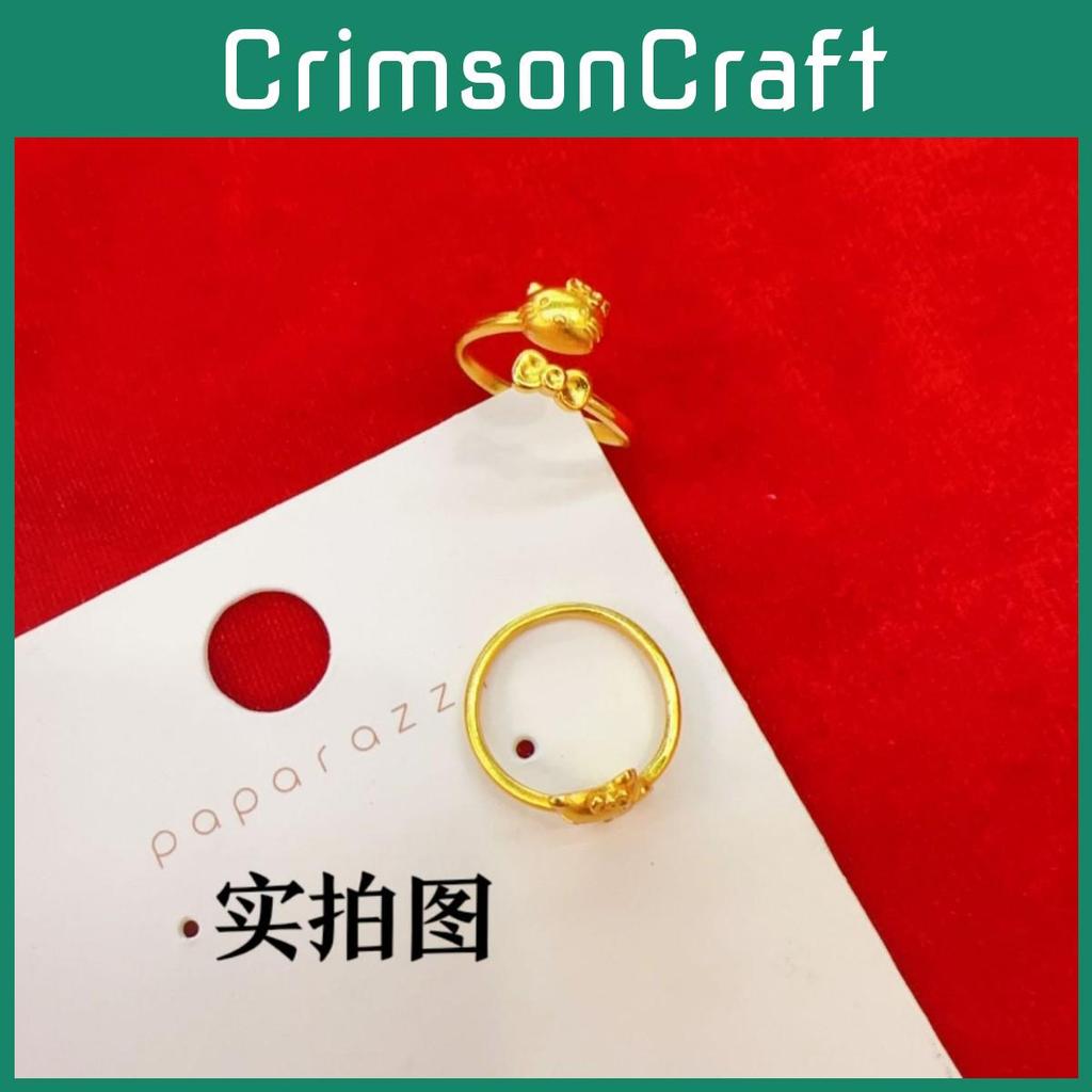 Hravý tón Zlatý prsten Kočička Nastavitelná velikost Roztomilý šperk na prst Pro páry Móda