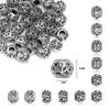 6Pcs Mix 10Mm Antique Silver Metal Hollow Beads Big Hole Loose Spacer Beads For Jewelry Making Diy Bracelet Accessoies Supplies