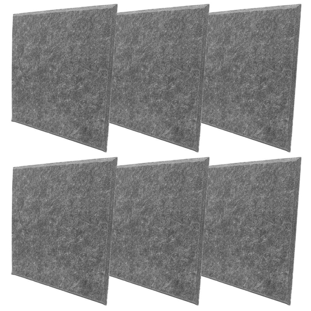 6Pcs SoundAbsorbing Board Acoustic Polyester Soundproof proof Silencer Panels(Gray )