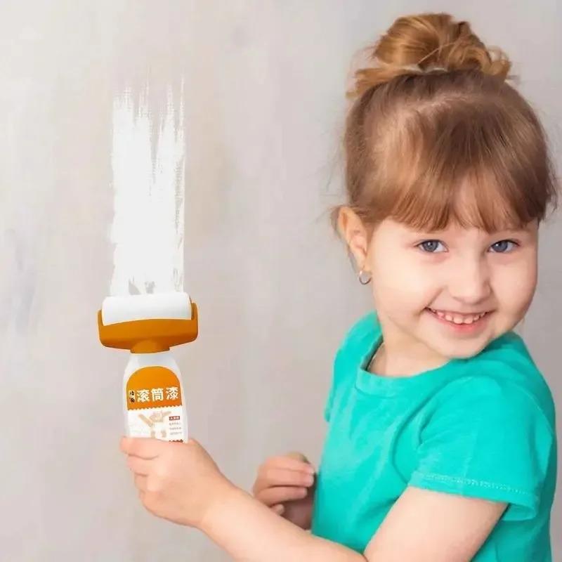 Hot Antibacterial Wall Paint Strong Repair Wall Paint Household White Latex Paint With Roller Brush for Living Room Kitchen Tool