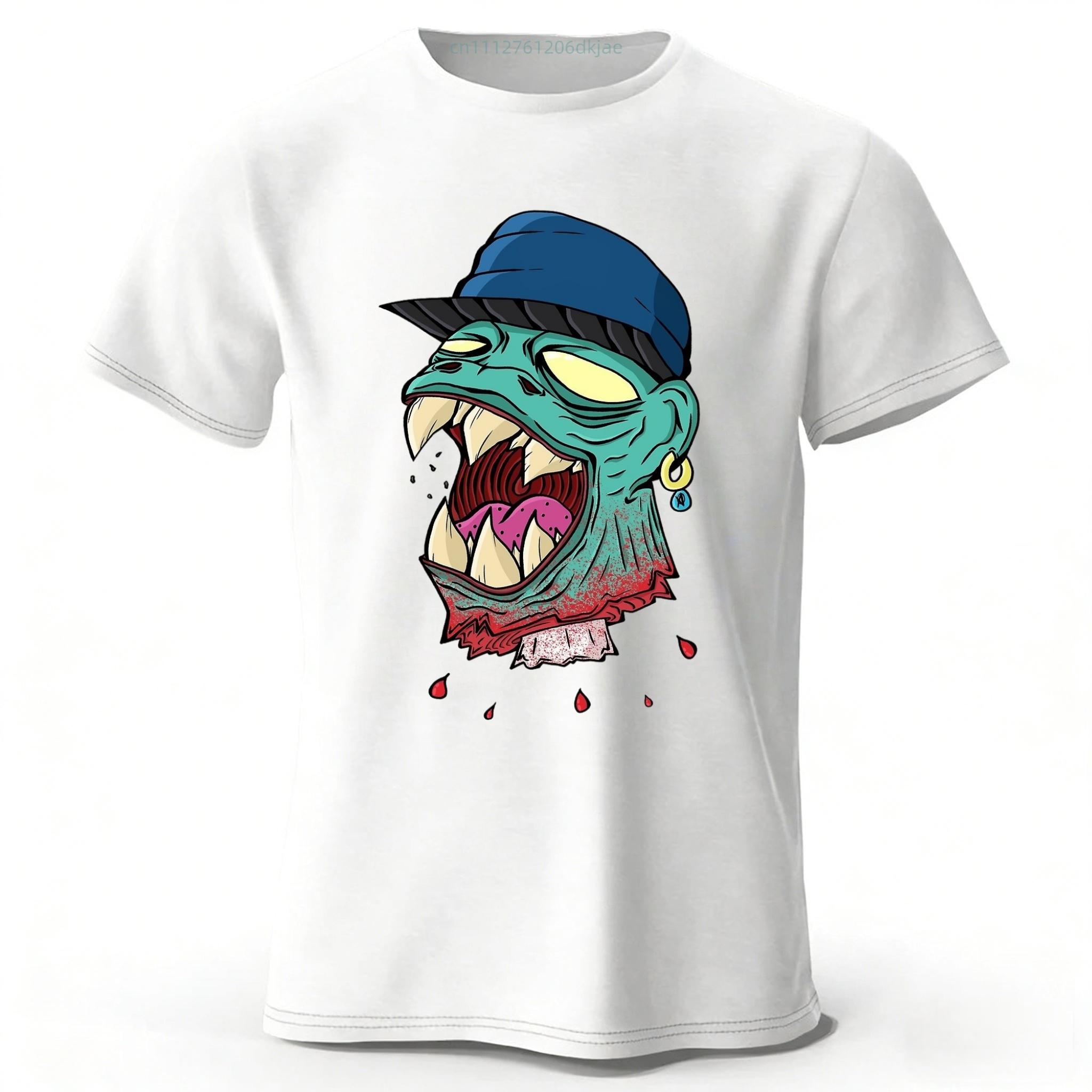 

Summer Cotton Printed Short Sleeves Men Leisure Trendy T-shirt Loose Comfortable Running Sports Tops XXXL белый