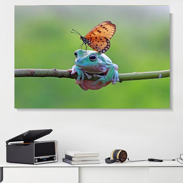 Pictură pe pânză cu animale Broasca de copac care râde Postere și imprimeuri Poze de artă de perete peisaj pentru camera de zi Decor fără cadru
