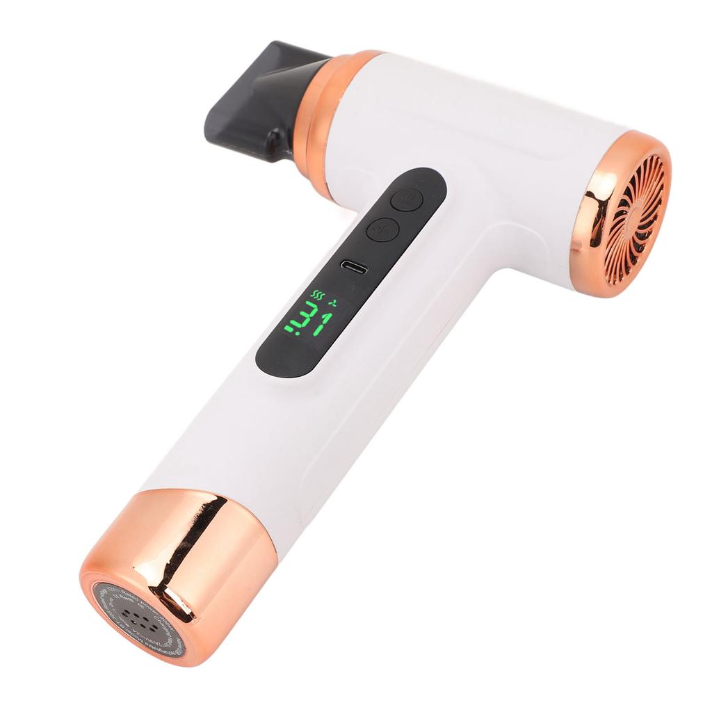 Cordless Hair Dryer 15000mAh Portable USB Rechargeable Hair Dryer with USB Charging Cold Hot Wind 200W for Students