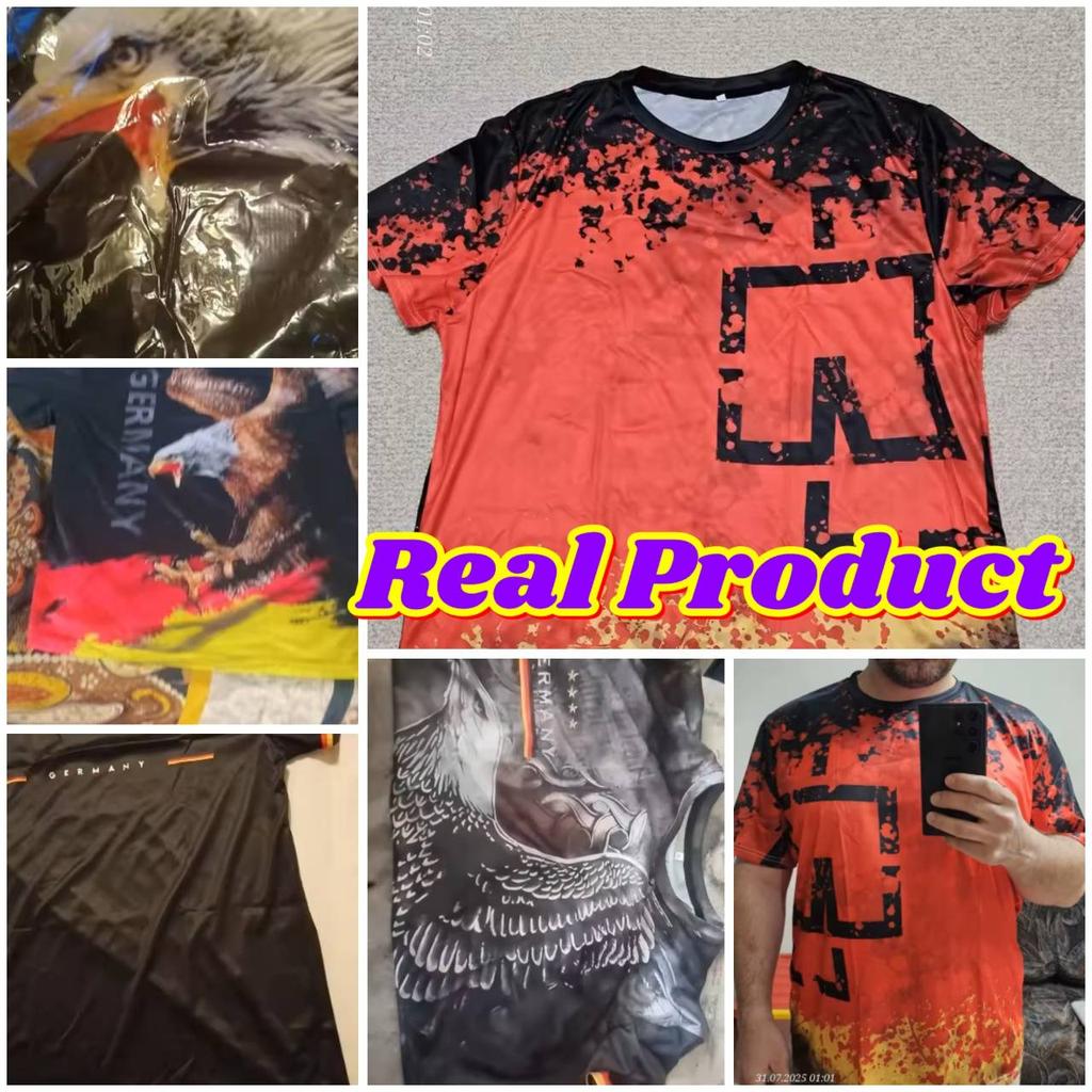 Vintage Deutschland Germany Eagle 3D Print National Flag Unisex Men Women MMA Kick Boxing Muay Thai T Shirt Quick Dry Short Sleeve Streetwear Retro