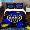 3pcs Boca Juniors Football Club Design Bedding Set Duvet Cover Closure Includes 1 Duvet Cover & 2 Pillowcases Bedding Sets Home Decor Gifts