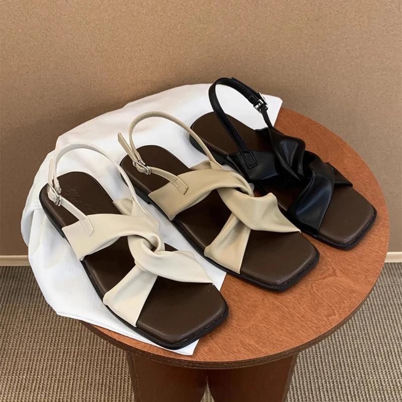 Fashion 2025Summer Women Gladiator Open Toe Sandals Comfort Soft Sole Shoes Ladies Casual Beach Vacation Sandalis