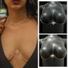 Lingerie Chest Bracket Chain Zircon Leaf Bikini Crystal Chain Rhinestone Breast Chain  Women