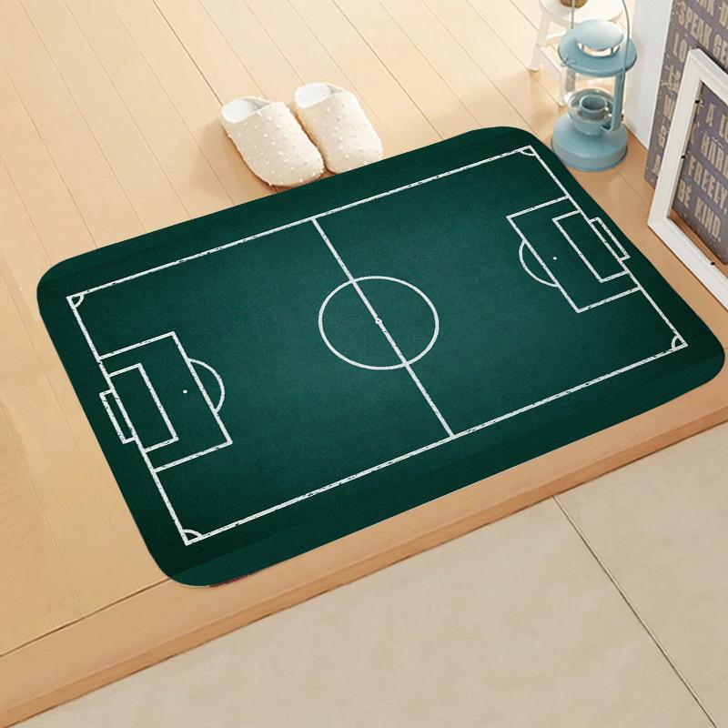 

VIKAMA Football Field Flannel Mat Absorbent Mat for Bathroom Door Non-slip Mat for Household Bathroom Door 40X60CM1.3X2FT