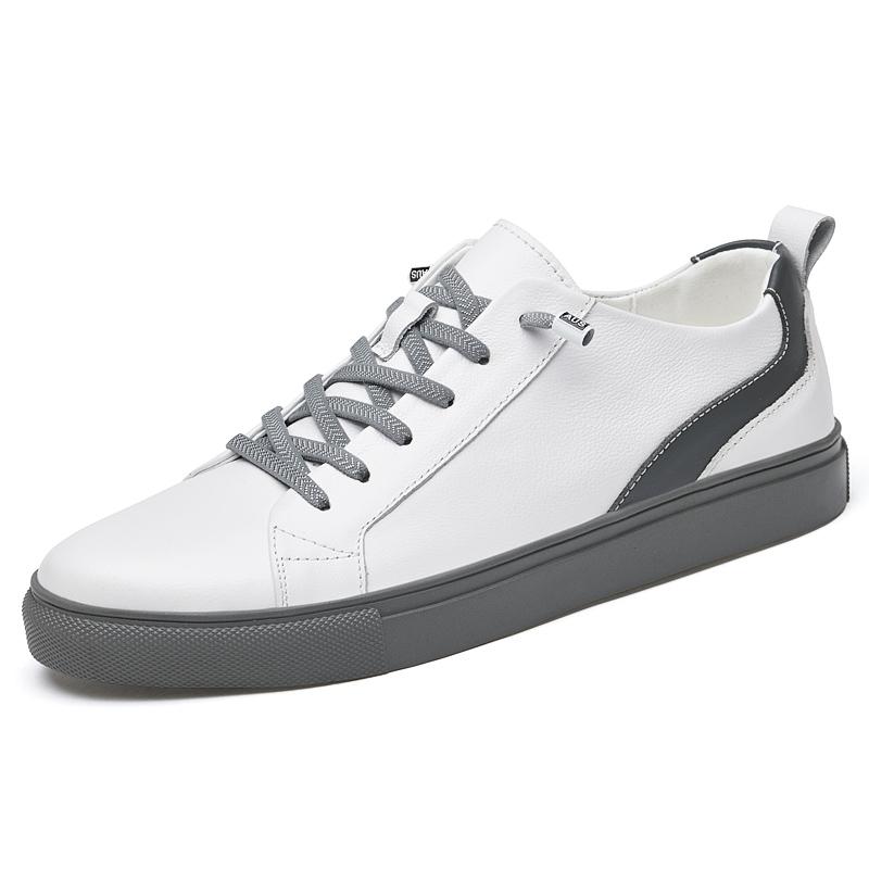 Men'S Shoes Spring Autumn Newest Genuine Leather Fashion Man Casual Soft Sole Shoes British Trend All-Match Skateboard Sneakers Men