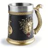 600ML Snake Resin Stainless Steel Beer Mug Stein Creative Tankard Skull Coffee Cup Tea Mug Tumbler Pub Bar Decor Vintage Gothic