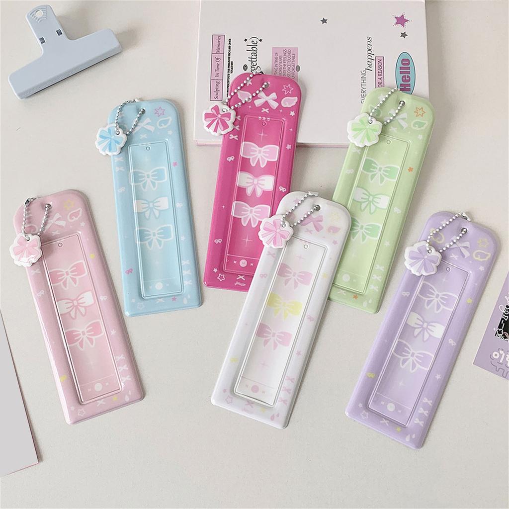 Korean Popular Photocard Holder Keychain ID Badge Holder with Keychain Student Bus Card Pendant Keychain for School
