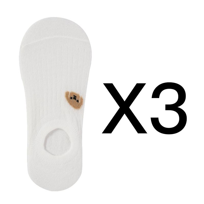 Women's Socks Fashion Summer Sock Low Tube Female White Solid Color Breathable Non Slip Invisible Socks
