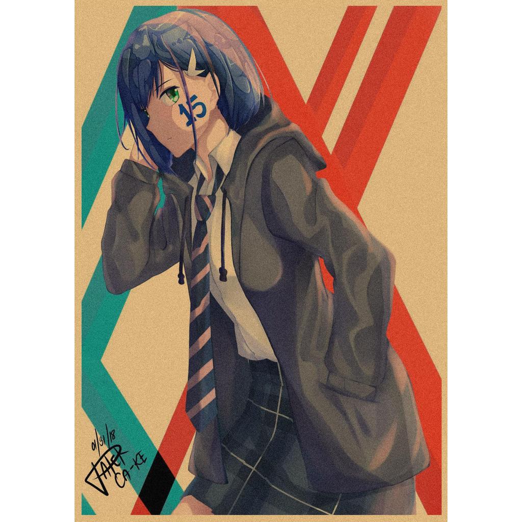 National Team DARLING In the FRANXX Retro Kraft Paper Anime Poster 261 for Wall Decoration