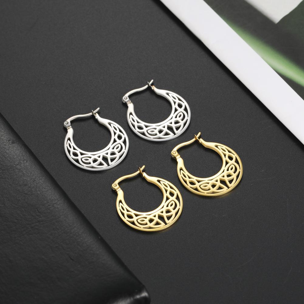 Cazador Vintage Filigree Hoop Earrings for Women Flower Tree Lotus Stainless Steel Jewelry Wedding Birthday Mother Gifts 2025