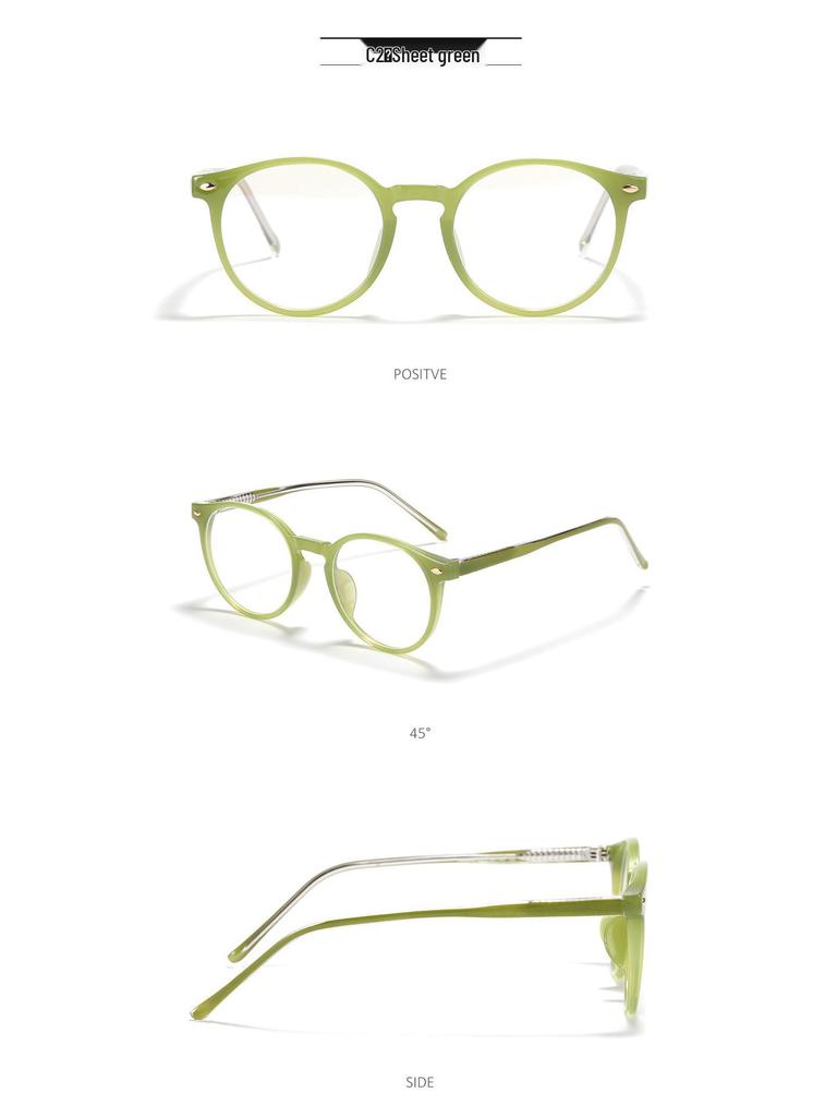Xunge Unisex Round TR90 Glasses - Candy Colors, Korean Academy Style, Sweet No Makeup Look