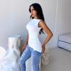 Hot-selling crew neck top in Europe and America, sexy sleeveless women's clothing, new pleated irregular top for women