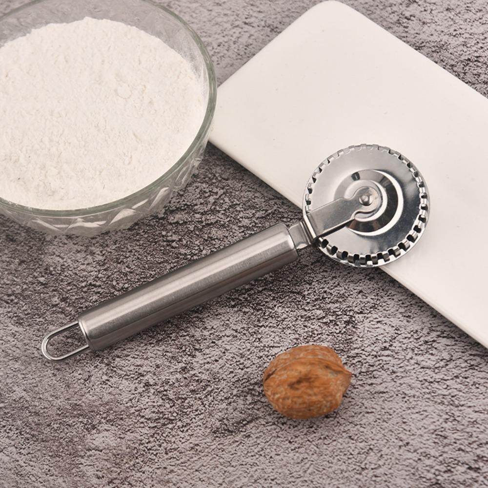 2pcs Stainless Steel Pastry Roller Non-Corrosive Dumpling Embossing Maker Pie Cutter Wheel Biscuit