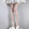 Lolita socks women's feather print stockings thin white thin versatile pantyhose