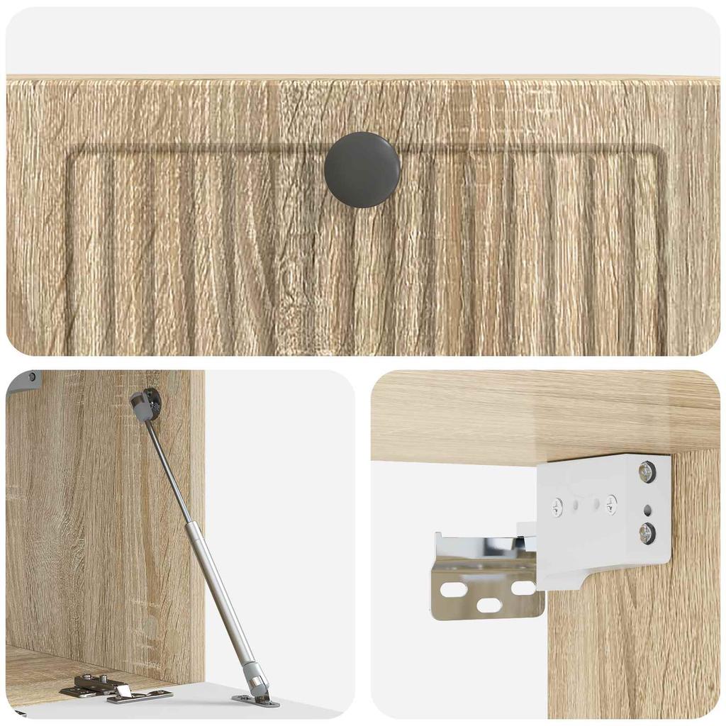 Wall Mounted TV Cabinet Sonoma Oak 59.5 x 31 x 30 cm
