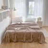 Golden Shell Flannel Plush Blanket: Elegant, Thick, and Warm Rabbit Fur Throw for Sofa or Gift.
