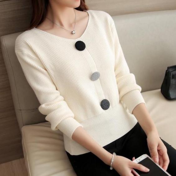 

Женская мода свитер весна осень новый трикотажный узкий короткий свитер нижняя рубашка с длинными рукавами пуловер женская одежда XXL бежевый