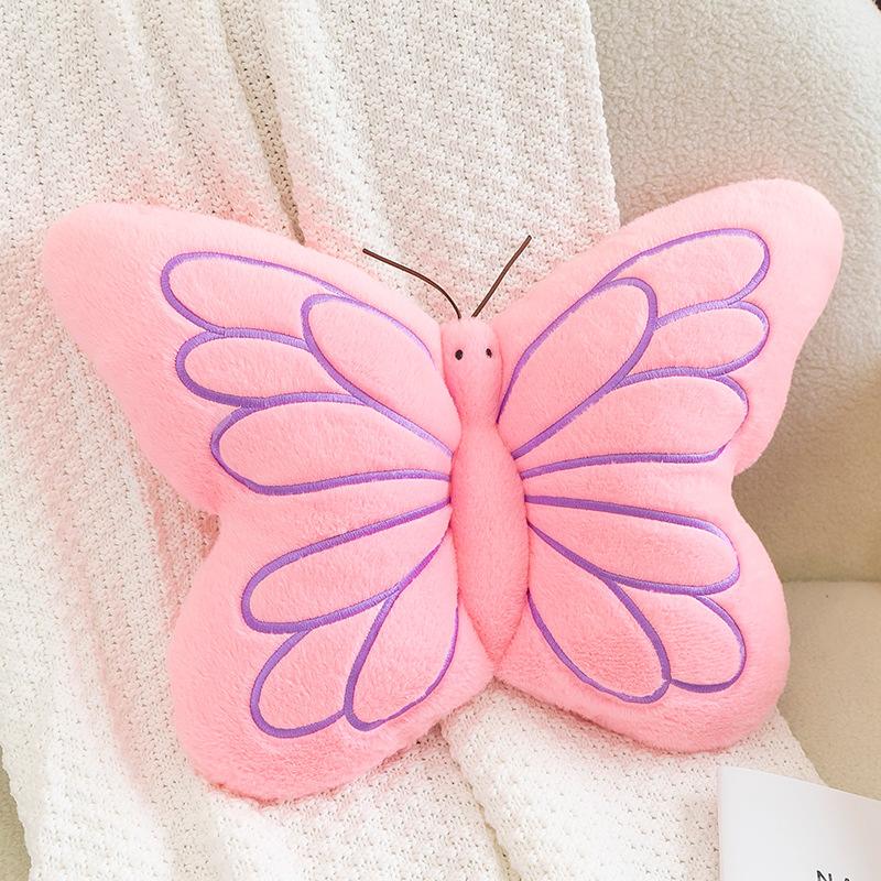 3D Butterfly Throw Pillow Colorful Decorative Pillows for Bedroom Living Room Home Decor Soft Stuffed Animal Print Cushion Girls