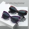 New Fashion Contrasting Cat Eye Sunglasses Personalized Casual Versatile Anti Blue Light Glasses Outdoor Travel UV Protection