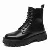 Long Martin Boots Men's British Style Black High-top Leather Shoes 2025 New Locomotive Boots Boys Leather Boots