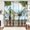 2 Pieces Stunning Forest Waterfall Landscape Curtain for Home Decor Rod Pocket Window Treatment for Bedroom Office Kitchen